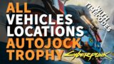 All Vehicles Locations Cyberpunk 2077 Autojock Trophy