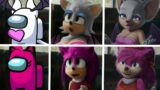 Sonic The Hedgehog Movie 2 Among Us Uh Meow All Designs Compilation (Rouge & Amy)