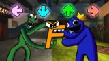 Friday Night Funkin' – Blue vs Green Rainbow Friends – Tug O War (Animation Mods)